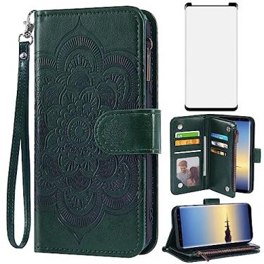 Imagem de Asuwish Capa de telefone para Samsung Galaxy Note 8 capa carteira com protetor de tela de vidro temperado e flor de couro flip porta-cartão de crédito acessórios para celular Note8 Not S8 Gaxaly