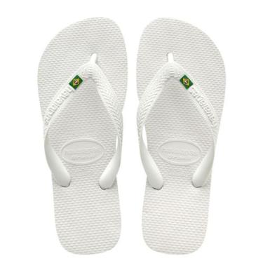 Imagem de Chinelo Havaianas Bandeira Brasil, Branco, 43/44