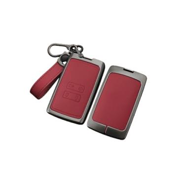 Imagem de Liga De Zinco Caso Chave Do Carro Capa Titular Escudo Fob Protetor Accessoy Compatível Com Dacia Logan Sandero Espanador Lodgy Primavera Renault Clio(B-red keyring)