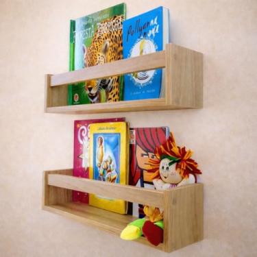 Imagem de Prateleiras Livros Estante Temperos Nichos Quarto Infantil Berçário Suporte Parede