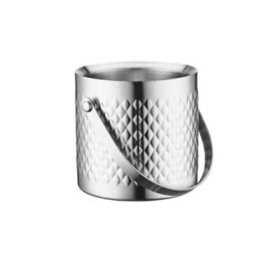 Imagem de Recipiente de gelo de aço inoxidável de camada dupla balde de gelo acessórios de bar para festas champanhe vinho cerveja champanhe balde (pequeno)