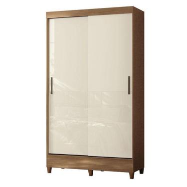 Imagem de Guarda Roupa Solteiro 2 Portas De Correr Com Pés Fit Jequitibá Off Acetinado - Santos Andirá