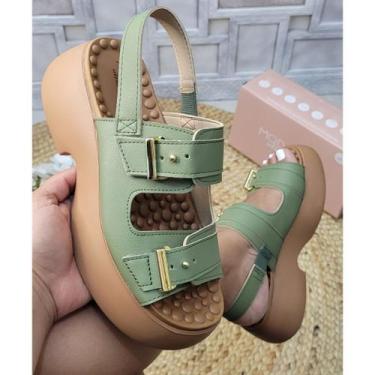 Imagem de Sandália Modare Plataforma Salto Ultra Conforto Feminina, Verde, 35