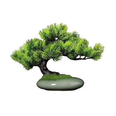 Imagem de Plantas falsas para decoração de árvore de simulação de ambientes internos pequenos vasos de plantas de vegetação falsa, decorações de Feng Shui, decoração