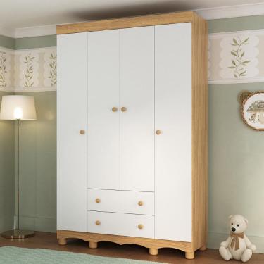 Imagem de Guarda-roupa Infantil 122cm 4 Portas e 2 Gavetas Dengo Multimóveis MP4438