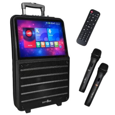Imagem de Caixa de Som Karaokê Portátil Tela Touch HD 15.1" com 2 Microfones Sem Fio, Android 12 2GB RAM + 64GB, Wi-Fi Bluetooth Bateria 13200mAh Longa duração