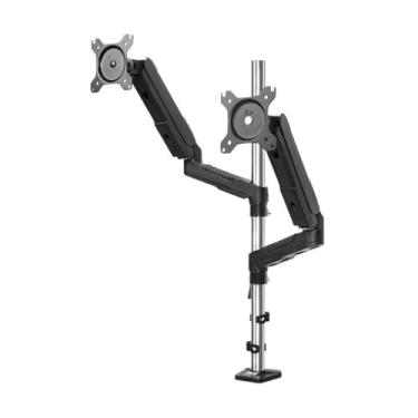 Imagem de Braço para monitor de 15 a 27 polegadas, suporte ergonômico para monitor duplo de movimento completo com grampo C e VESA 75/100 mm, máx. 6,5 kg cada braço, acessórios de mesa (70 cm)