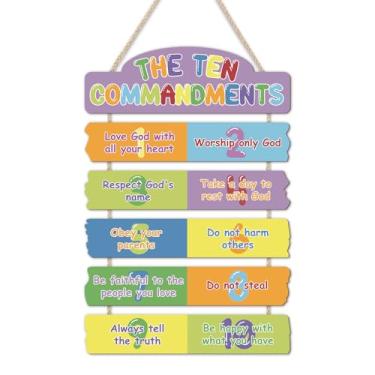 Imagem de IARTTOP Placas de madeira Commandment Rules