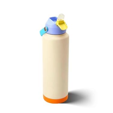 Imagem de Waitohi Garrafa de água moderna com isolamento térmico de 1,134 g com alça, tampa flip-top, aço inoxidável, caneca de copo à prova de vazamento de parede dupla à prova de vazamento sem BPA, serve para