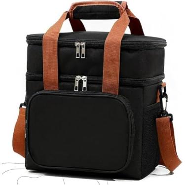 Imagem de Bolsa Térmica para Marmita e Lancheira, Grande com Alça de Ombro, para Trabalho, Academia e Passeio (Preto)