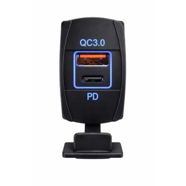 Imagem de Adaptador Tomada USB + USB-C PD 12V/24V Carregamento Rápido QC 3.0 Instalação no Painel Proteção Elétrica Completa Ideal para Carros, Barcos, Caminhao