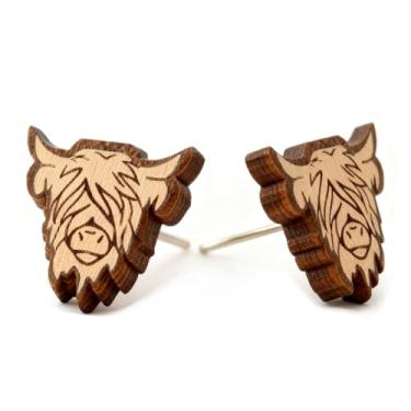 Imagem de Brincos de madeira para mulheres, pé grande, softball, tênis, pinguim, tartaruga, cão, gato, vaca, pato, Papai Noel, preguiça, hipopótamo, margarida, golfinho, fofo, vintage, hipoalergênico, brincos