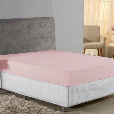 Imagem de Lençol Com Elástico Casal Nobre 1 Peça 30cm De Altura Malha 100% Algodão - Rosa