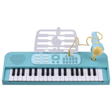 Imagem de Generic Teclado eletrônico de 37 teclas, piano 7 tons, 8 baterias, grupo de 24 demonstrações, alto-falante único, instrumento musical com suporte para partitura musical, microfone, modo de energia