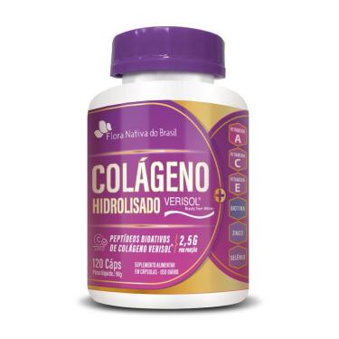 Imagem de Colágeno Hidrolisado Verisol Vitaminas A C E Biotina Zinco Selênio 120 Caps Flora Nativa-Unissex