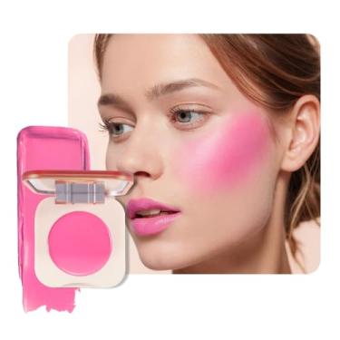 Imagem de HHLTOH Paletas de maquiagem rosa choque no rosto para mulheres bochechas, blushes cremosos rosa simples fosco para bochechas e contorno paleta de maquiagem, natural, vegana e livre de crueldade, #06