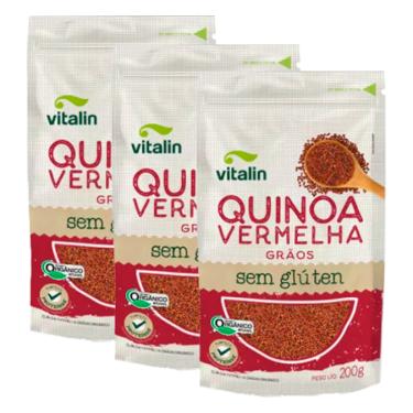 Imagem de Kit 3X: Quinoa Real Vermelha em Grãos Orgânica Sem Glúten Vitalin 200g