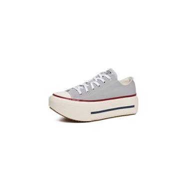 Imagem de Converse Tênis Chuck Taylor All Star Lift Double Stack, Área cinza/garça/granada, 8.5 Women/6.5 Men