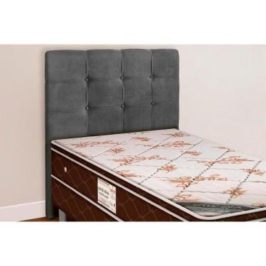 Imagem de Painel De Cama Box Estofada Solteiro Clean Plus Suede Cinza - Simbal