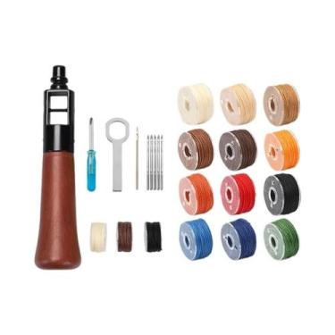 Imagem de Kit De Costura Em Couro Com Agulha E Linha, Ferramentas DIY Para Artes
