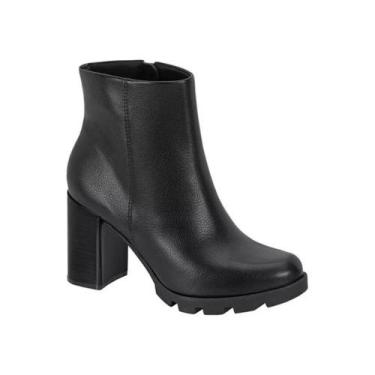 Imagem de Bota Beira Rio Salto Alto Cano Curto Feminina Preta, Preto, 38