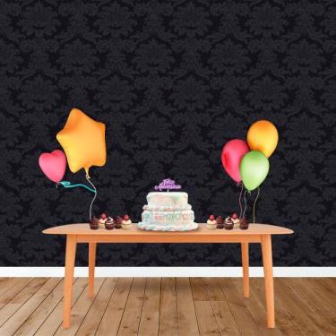 Imagem de Painel Retangular em Jacquard Preto Medalhão - Jacquard Tradicional, 3