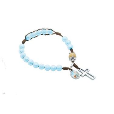 Imagem de Pulseira Terço de Nossa Senhora de Lourdes Compacto Azul - Zanato