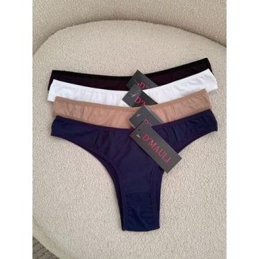 Imagem de Kit 4 Calcinhas Lisa Tanga DMauli MF - Variadas, P