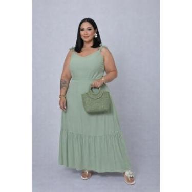 Imagem de Vestido Longo Plus Size D Bell Outlet Fashion Alça Amarração-Feminino