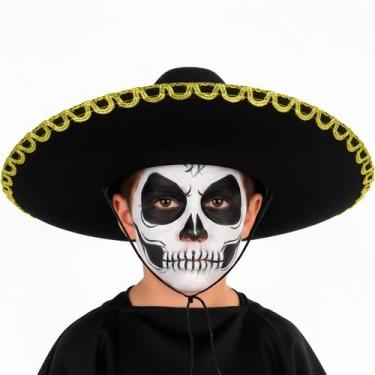 Imagem de Chapeu Mexicano Gigante Sombreiro pra Criança de Halloween Festa Carna
