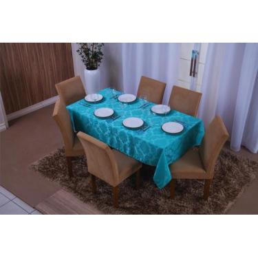 Imagem de toalha para mesa jacquard em tecido 8 lugares 1,35x2,60 - bf confeccoe