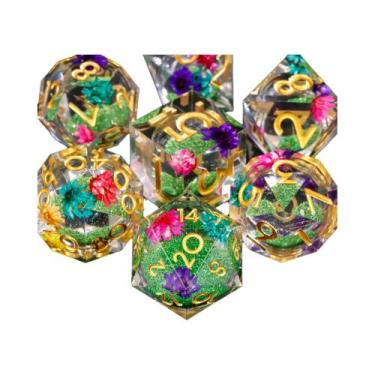 Imagem de Conjunto De Dados DnD Com Núcleo Líquido Roxo Para Dungeons And Dragon