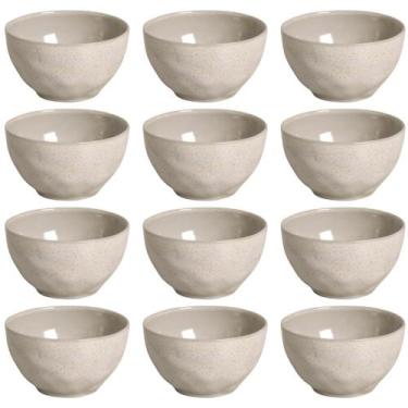 Imagem de 12 Bowls Cerâmica 558ml Off White Cumbuca Orgânica Latte Porto Brasil 