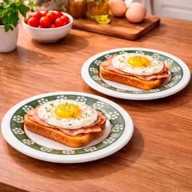 Imagem de Pratos Sobremesa Lanche Oxford Donna Bosque Jogo 8pçs 18cm