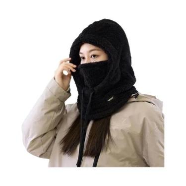 Imagem de Máscara Balaclava Unissex De Inverno Em Algodão E Fleece, Touca De Cic