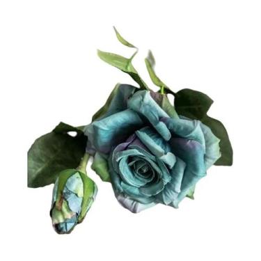 Imagem de Grandes Rosas De Seda Artificiais Em Ramo Para Decoração De Casa, Casa