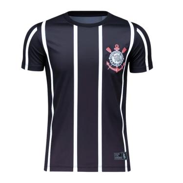Imagem de Camisa Corinthians Infantil Listra Dry Preto Licienciado-Unissex
