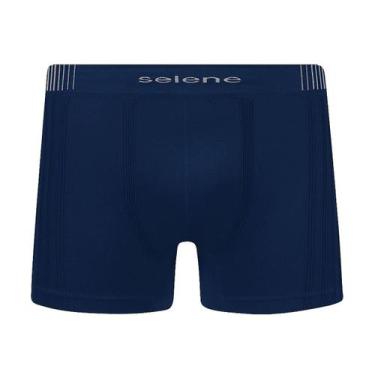 Imagem de Cueca Boxer Sem Costura Selene 11070 POLIAMIDA, G, Azul escuro