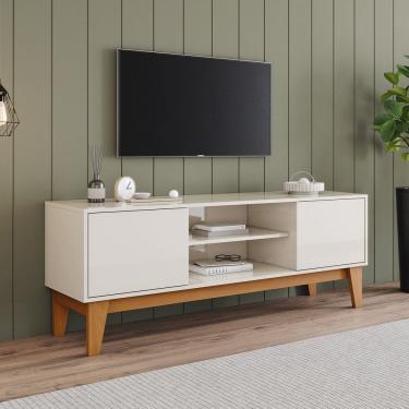 Imagem de Rack para Tv até 55 Polegadas 140cm 2 Portas Alure Cinamomo/Off White
