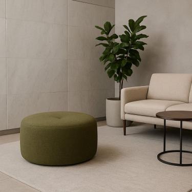 Imagem de Puff Orgânico para Sala de Estar 100cm Linho Rita Verde