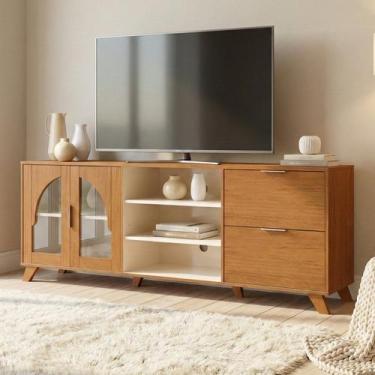 Imagem de Rack Para Sala de Estar Murano TV 75 - ARTELY, Cinamomo/Off White