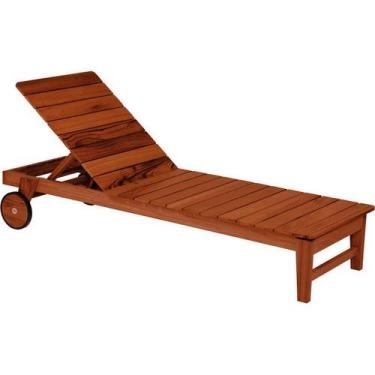 Imagem de Espreguiçadeira em Madeira Toscana Acabamento Eco Clear com Rodas Tram