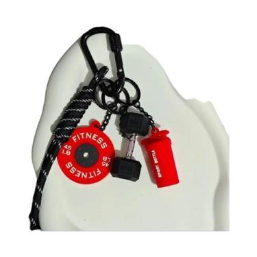 Imagem de Chaveiro De Silicone Para Amantes De Academia: Halteres, Pesos E Anilh