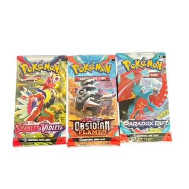 Imagem de Jogo de cartas colecionáveis Pokémon Sealed 3 Booster Pack Lot - Pokem