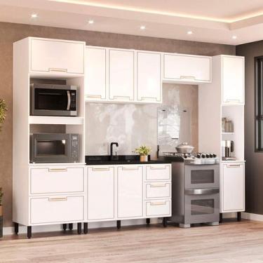 Imagem de Armário de Cozinha Modulada Completa 5 Peças 310cm Sem tampo 100% MDF 