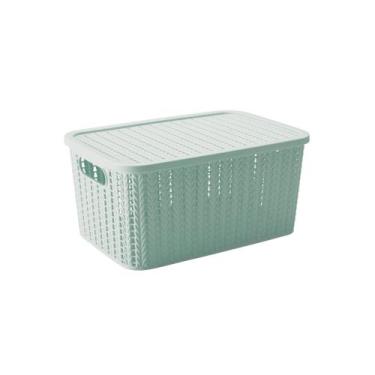 Imagem de Caixa Organizadora Trama Com Tampa Plasútil 14 Litros, Verde