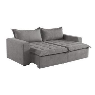 Imagem de Sofá Cama 4 Lugares Retrátil Reclinável Linho M-184 Martins Cinza - MA