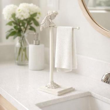 Imagem de Porta Toalha Lavabo Bancada Pássaros Vintage Rústico Ferro Decorativo 
