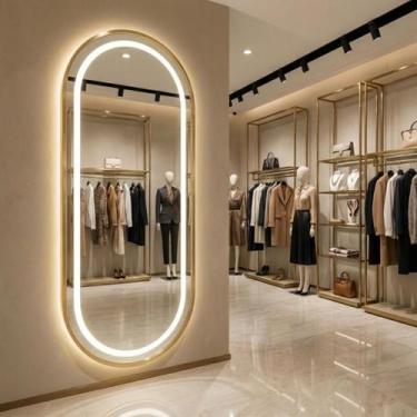 Imagem de Espelho Lopazzi Oval Corpo Inteiro 170X70 com LED 3 Intensidades Jatea