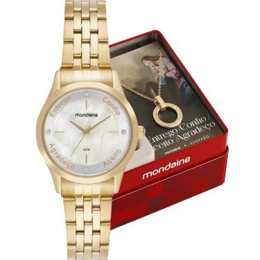 Imagem de Relógio MONDAINE KIT feminino sagrado analógico quartz 32965LPMKDE1K1